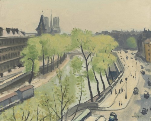 oncanvas:Le Quai des Grands-Augustins, Spring, Albert Marquet, early 20th centuryOil on canvas13 x 1