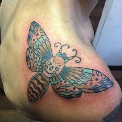 Deathmoth Flyin&Amp;Rsquo; Over.  Thanks Griff! #Tattoos #Tattooapprentice #Chelsea