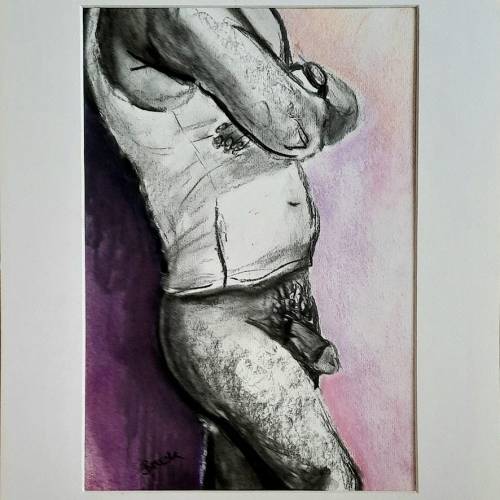 Kohle Und Kreide Auf Papier 30x40cm, Verkauft