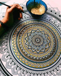 itscolossal:  Intricate Mandalas Gilded with Gold Leaf by Artist Asmahan A. Mosleh