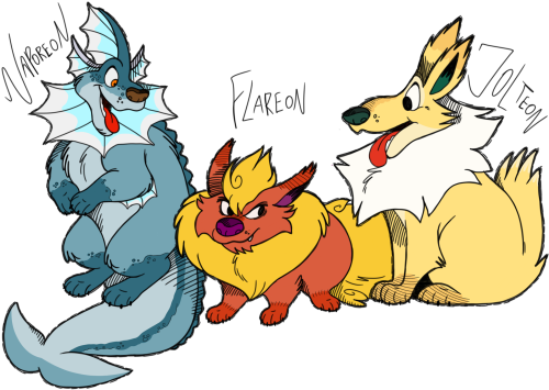 Cartoon Eeveelution Designs