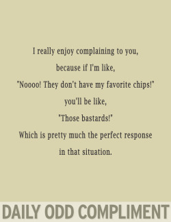 dailyoddcompliment:  “Perfect Response”