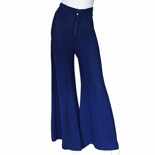 RADLEY - Ossie Clark Design - Navy Moss Crepe Trousers now available at Featherstone Vintage
