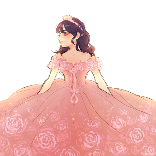 sebyhale:quick sketch of marinette in a rosy dressinspired by this, thank you carmen!! &lt;3&nbs