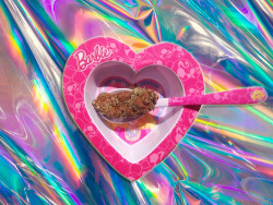 leavejasmanalone:  Buds for Breakfast. With essential barbie kitchenware from my boy. From my instgram @jasman420 