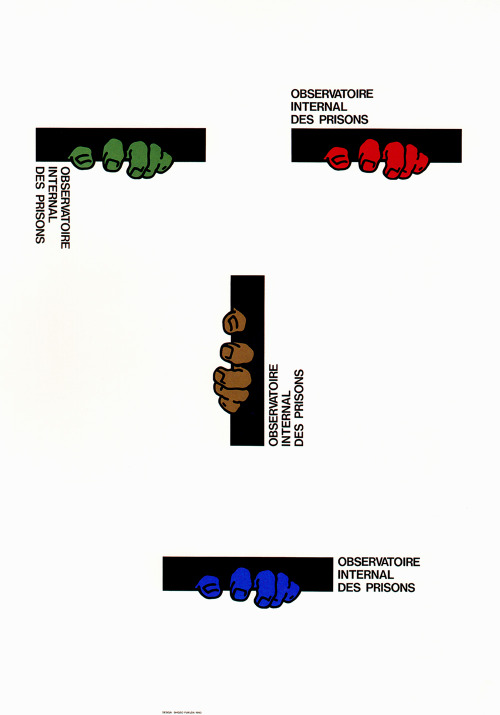 Japanese Poster: International Observation of Prisons. Shigeo Fukuda. 1993