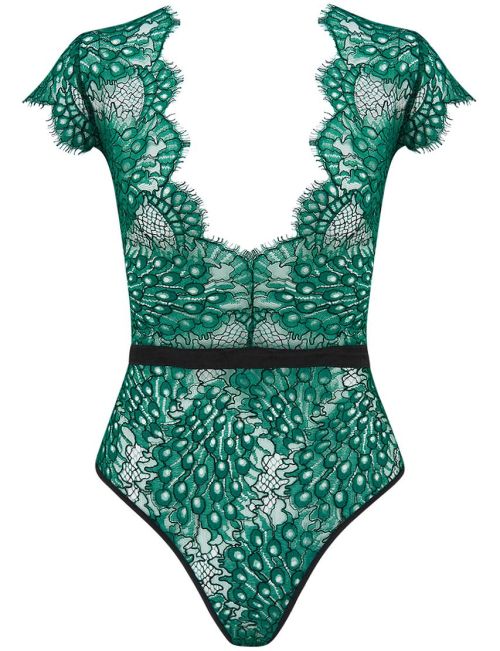 Killing Eve x Coco de Mer | London • emerald green lace bodysuit | Valentine’s 2022