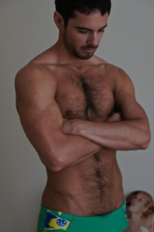 thefurryfuckers:  Love that furry tum. }:oP Flight to Brazil booked.