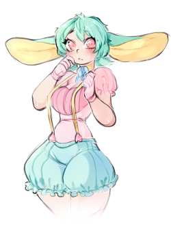 spazzeon:  professor-maple-boo:  Commissioned koitonic to draw her yesterday. Amazing job on my Mint Creme she came out so cute gosh darn it. Hey rabbureblogs remember her?  :D  CUTE! 