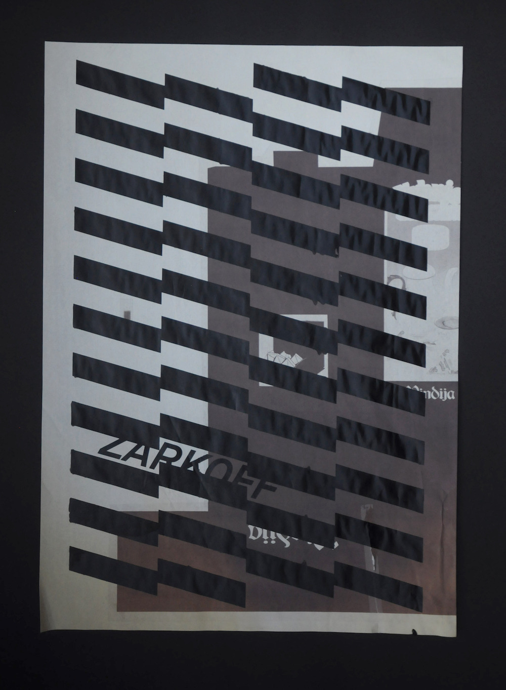 Zarkoff Europe tour poster // silkskreen on salvaged waste paper from abandoned spaces / silkscreen developed and printing overseen by Bojan Crnic // yes, we sometimes silkscreen, no we won‘t silkscreen for you unless you’re someone special //...