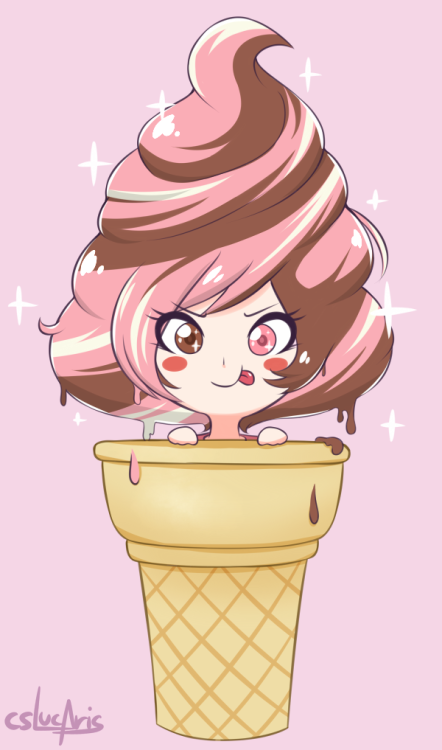 #173 - Neopolitan Ice Cream ConeShe is in her element.