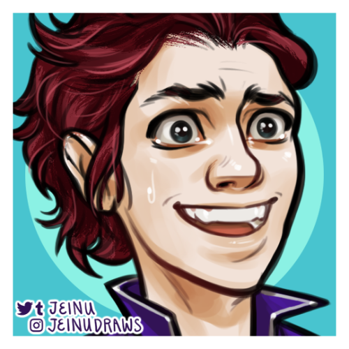 An icon of the usually collected Teo mid-escalating combat - commission for @stir-fried-kilometers!