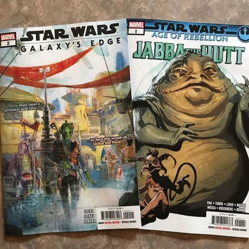 Picked these up on #NewComicBookDay, #GalaxysEdge and #AgeofRebellion #JabbatheHut. Can’t wait for n
