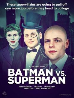 herochan:  Parody Batman vs. Superman Poster