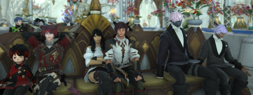 ffxivfisticuffs: the Fam™ goes to a wedding(ft. @xiwzen-ffxiv @dieciaem @lyutatia @erdgeist&nb