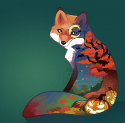 foxesinmyhead:  Autumn Fox  Commission  by Mazzlebee 