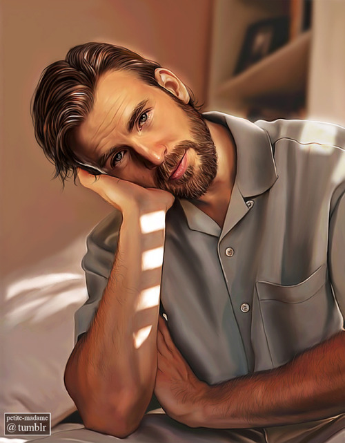 petite-madame: A portrait of Chris Evans I did to practice textures, shadows and highlights (Photosh
