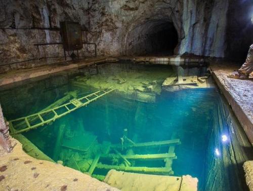 congenitaldisease:An abandoned mine nestled deep in the Ural Mountains in Russia. It’s believed that