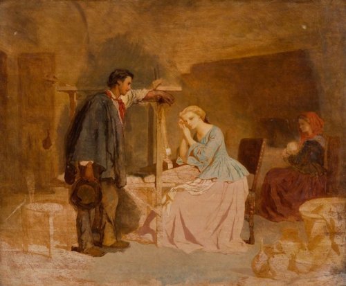 Théodore Valerio (1819 - 1879)Femme de Sienne tissant