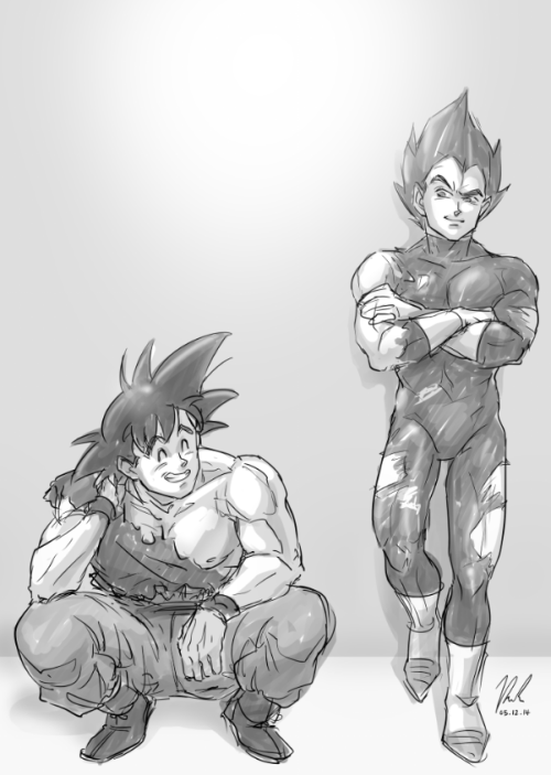 pink-goggles:livestream DBZ doodle! - I added some more light values off-stream.I want to draw more 