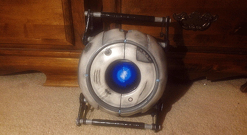 [ After a long time of on-and-off-again work, I’ve nearly finished my Wheatley model. I still need to finish the light for the optic– I don’t care for my original wiring or casing– but in due time! He’s about the size of a basketball and has some...