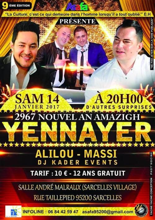 Retrouvez toutes les affiches des événements de célébration de Yennayer 2967 (le Nouvel An Amazigh) 