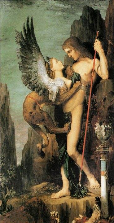 tobacco-and-leather: Gustave Moreau“Oedipus & the Sphinx,” 1864 