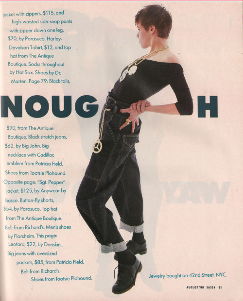 full-o-sass:“Hyper Denim” fashion spread from Sassy, August 1988.