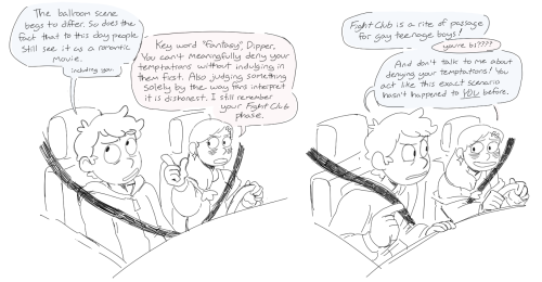 hellspawnmotel:dipper and mabel (age 22) go for a drive and have a movies argument