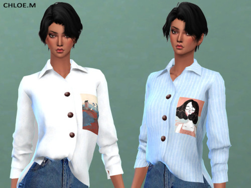 chloem-sims4: Blouse for female Created for: The Sims 4 6colorsHope you like it!Download:TSR