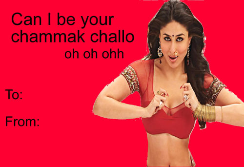 vona-lyne: Complete set of my Bollywood Valentines Day cards so far. Take it and go. Valentines