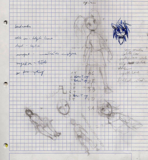 … my English class notes. Study hard the second sketch randomly turned into Blazing Gear, I might alter and colour it