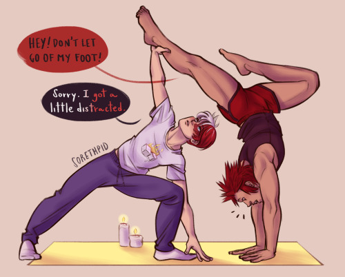 sorethpid:Todokiri paired up for yoga exercises! Kiri is just trying to keep the balance, while Shou