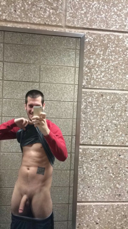 sextinguys:  Jeff Folkers loves stripping in the locker room, revealing his hard cock for all to enjoy! Keep up the great work bro.  