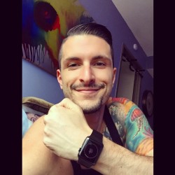 malefeed:  guytgulotta: Finally 2 month later! It is here! #applewatch #apple #love #life #photooftheday #fit #fitspiration #followme #nyc #newyorkbygehry #fresh #blacksteel #tattoo #gym #gay #abs #equinoxmademedoit [x] 