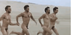 notashamedtobemen:  El Alamein- The Line of Fire , a 2002 Italian war drama, includes this beach scene where four soldiers go skinny dipping. The cast includes Pierfrancesco Favino, Thomas Trabacchi, Luciano Scarpa, and Paolo Briguglia. 