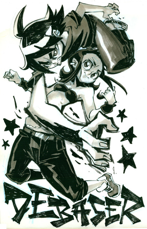 rafchu:  2 Debaser illustrations I did last year. I may use the second one for a T-shirt design for Spunch. It’s hard to do  nice T-shirt design (´ε｀ )