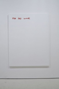 Free-Parking:  Micah Lexier, Note To Self: Use Less Words (Red On White), 2008