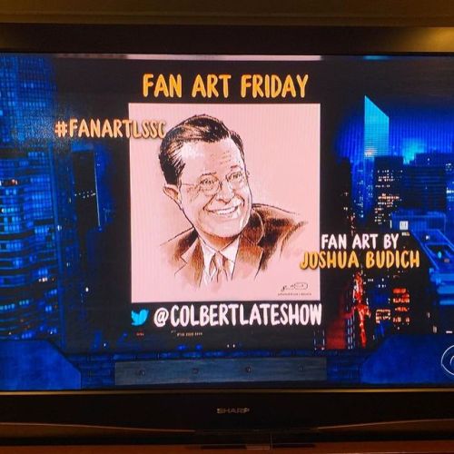 Thanks for shout out @colbertlateshow ! Just made our weekend :) @stephenathome @thelateshowphotog #