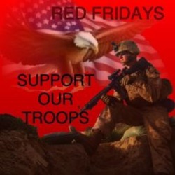 lifeofgorgeouschaos32:  A little late, but never forgotten! RED Friday. Remember Everyone Deployed. Until they ALL come home. oxxo ~💋M 