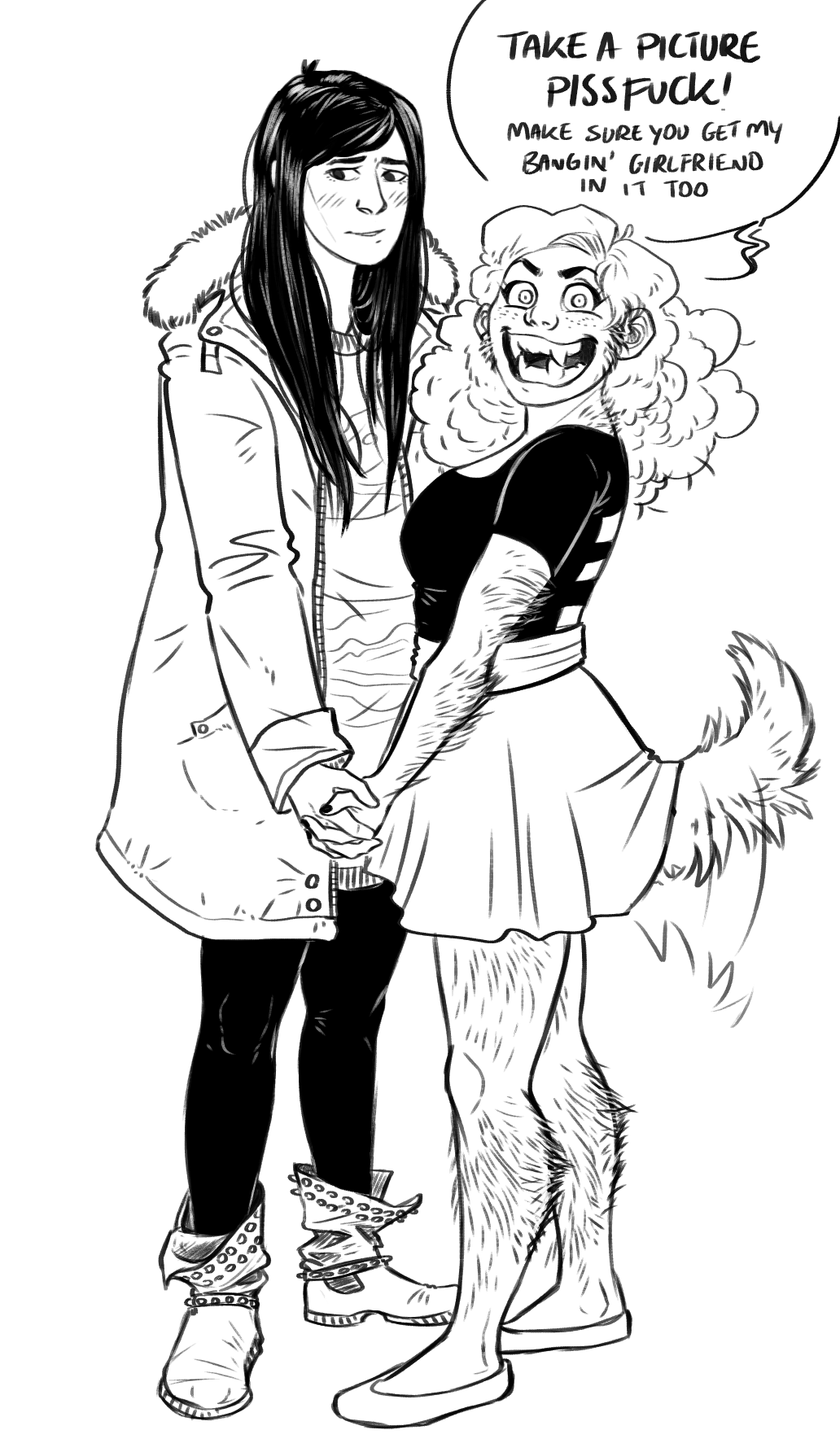 ofools:  tfw your werewolf gf has bad language and wants to fight everyone and you’re