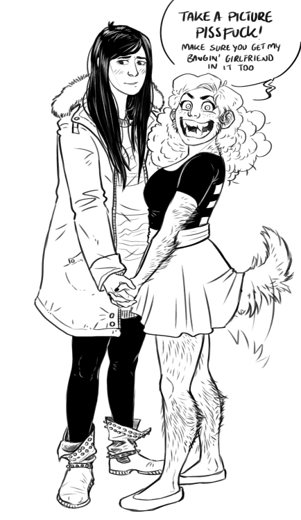 ofools: tfw your werewolf gf has bad language and wants to fight everyone and you’re just a humble d