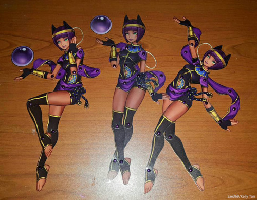 Made these pose-able Menat paper figures about a year ago. Pretty terrible photos, but I never got &