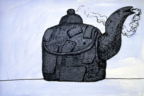 amare-habeo: Philip Guston (Canadian, 1913–1980) Untitled (Kettle), 1980Acrylic on cardboard, 