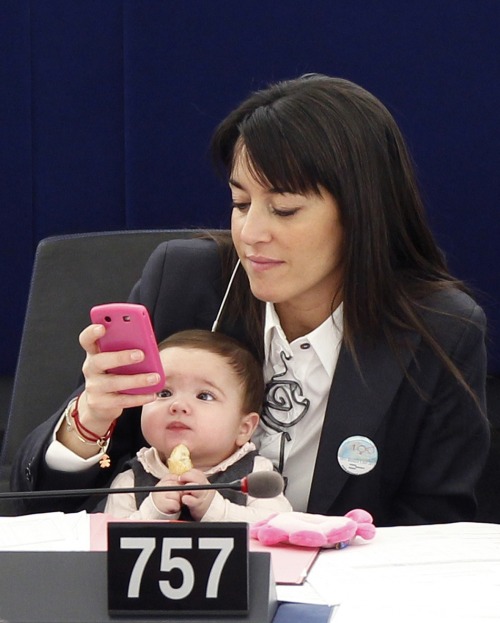 awaiting-my-escape: cultureshift:  ceevee5:  blvcknvy:  Licia Ronzulli, member of the European Parliament, has been taking her daughter Vittoria to the Parliament sessions for two years now.  Every time this is on my dash, it’s an automatic reblog.