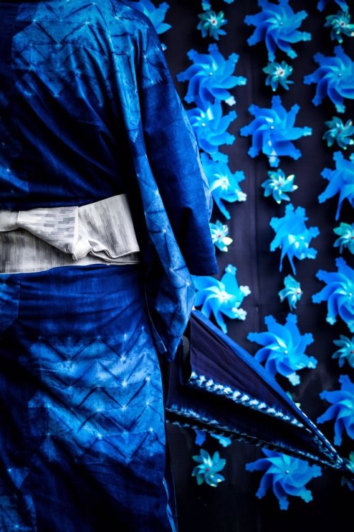 tanuki-kimono:Rhapsody in blue (with just a hint of kitsune), great summer in Asakusa photoshoot (se