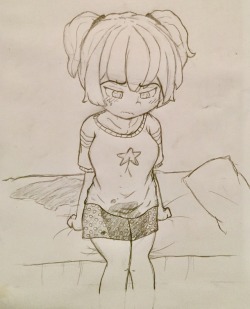 fluffy-omorashi:  Bedwetting sketch no one