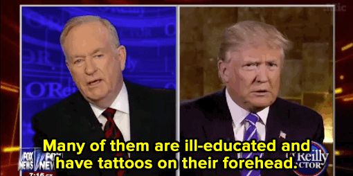 chokesngags:micdotcom:micdotcom:Bill O’Reilly just managed to come off worse than Donald Trump. Not 