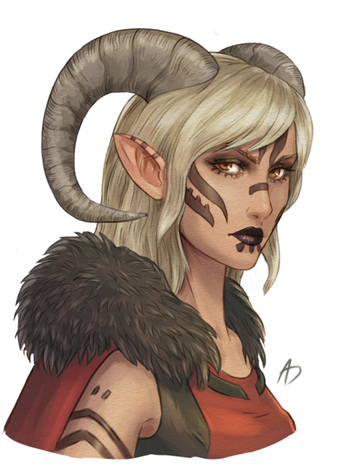 Tiefling, commission for DnD player.