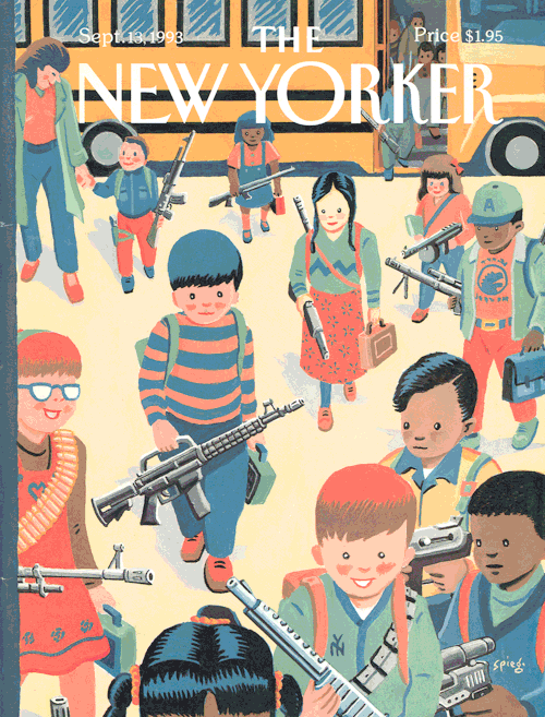 toon-books: Art did this New Yorker cover in 1993, when kids with guns could only be seen as an iron